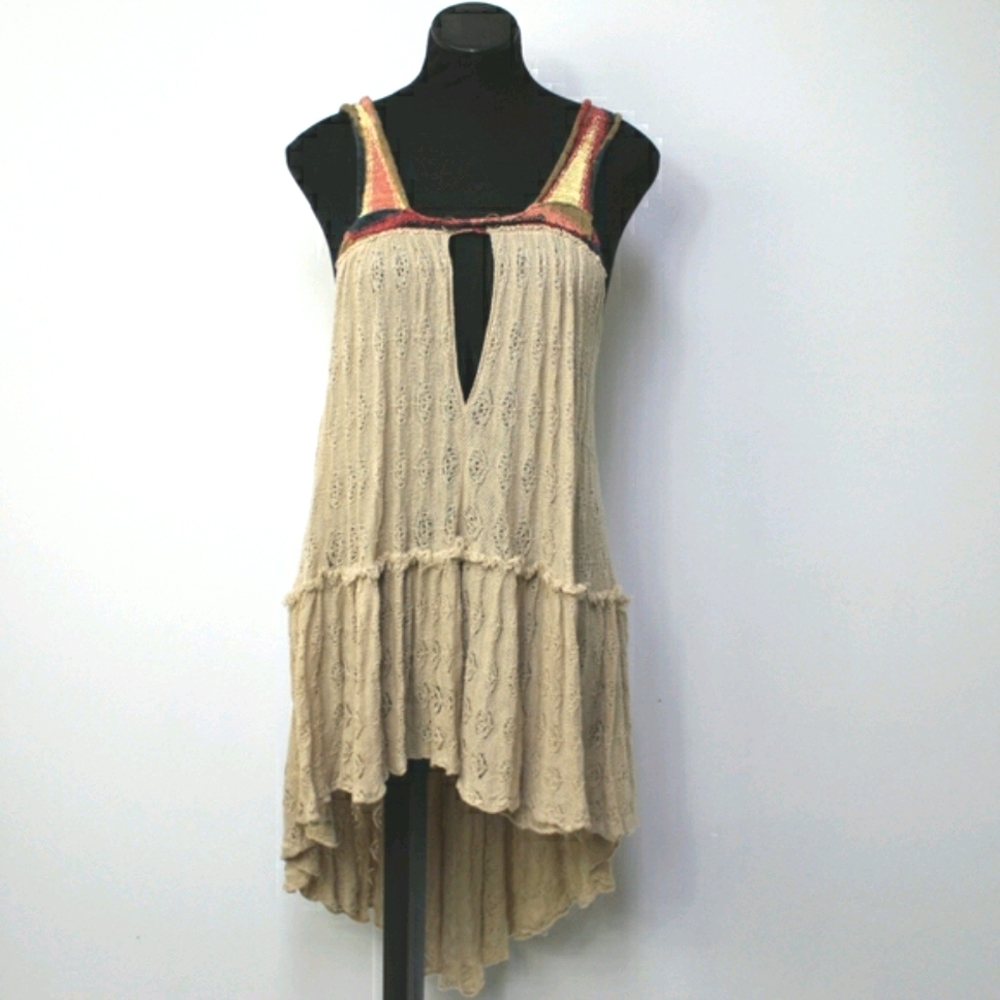 Free People Boho Sweater Knit High Low Dress
